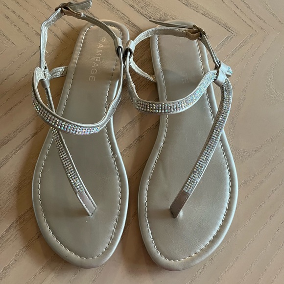 Rampage | Shoes | Rampage Gold Iridescent Rhinestone Sandals Size 85 ...
